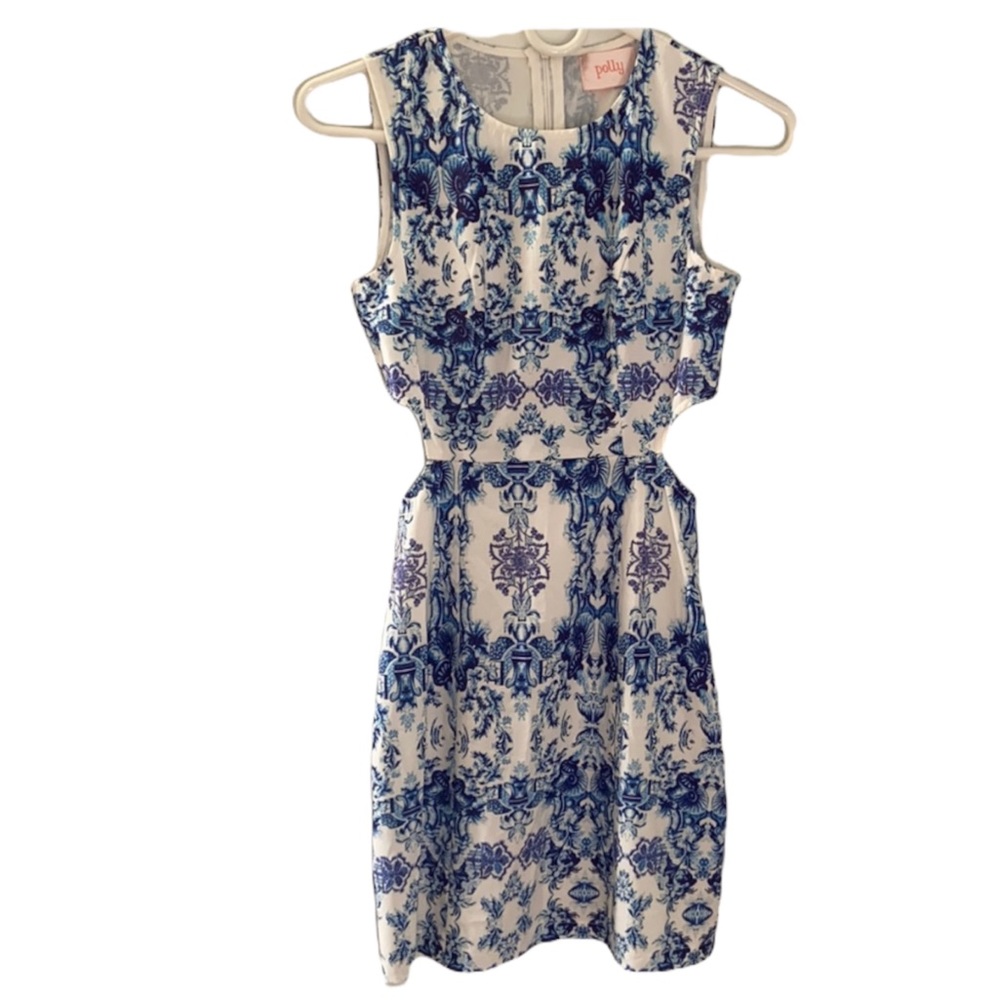 Polly Women's Blue Cut Out Dress